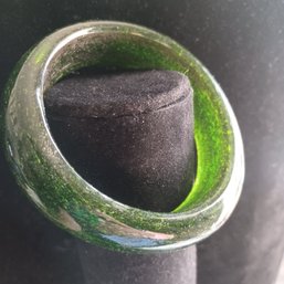 Green Glass Cuff Bracelet