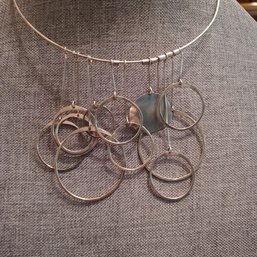 Silvertone Hoop Necklace