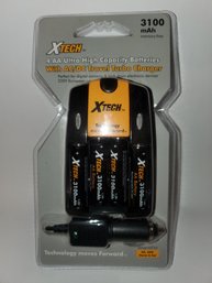 Xtech 4 AA High Capacity Batteries With A/C Turbo Charger