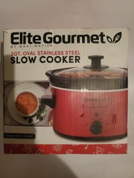 Elite Gourmet 2Qt Stainless Steel Slow Cooker