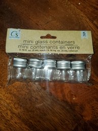 Mini Glass Container 5pc