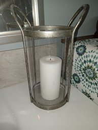Metal And Glass Candle Holder