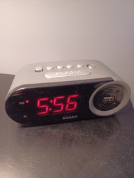 Sharp Alarm Clock-USB Charging Dock