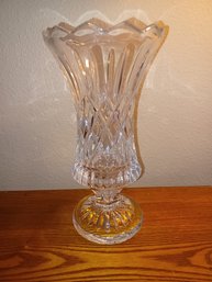 Large Heavy Solid Crystal Vase