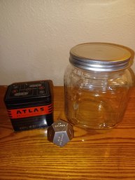 Atlas Piggy Bank,magic 8 Ball Die, Large Jar With Lid
