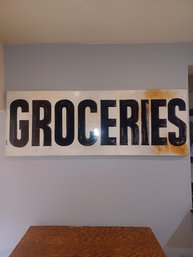 Large Groceries Metal Sign