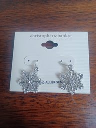 Christopher & Banks Snowflake Earrings
