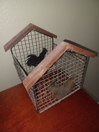 Wire Chicken Basket Decor