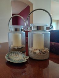 Candle Lanterns & Seashell Dish
