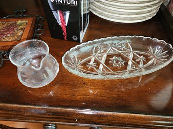 Glass Plates And Small Pitcher