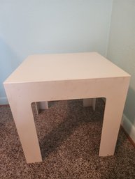 Hard Plastic Off White End Table