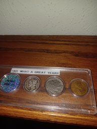 1931 Mercury Dime,Buffalo Nickel,wheat Penny In Case