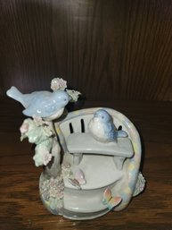 Suberto Porcelain Music Box Love Birds On Garden Steps
