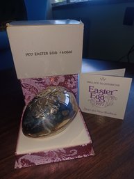 1977 Wallace Silverplated Easter Egg In Box
