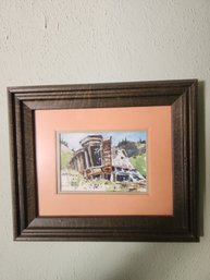 Framed Jan White Water Coloring Painting