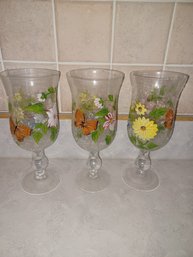 3pc Hand Painted Glasses