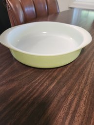 Pyrex Lime Green & White Dish