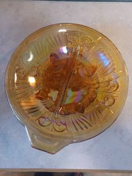 Amber Colored Carnival Glass Relish Tray