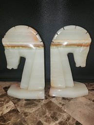 Onyx Horse Bookends
