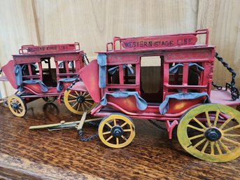 2 Vintage Western Stage Line Coaches Wagons