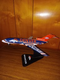 Denver Broncos Metal Airplane Boeing 727 On Stand