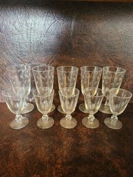 10 Etched Wine Glasses
