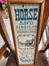 Horse And Carriage Rentals And Repairs Wooden Sign