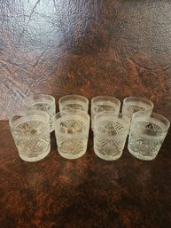 Crystal Tumblers Whiskey Glass Bar Ware Pineapple Pattern Set Of 8