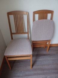 2 Stakmore Folding Wooden Padded Chairs