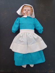Vintage Metal Face Stuffed Cloth German Doll