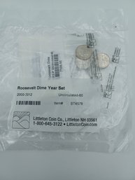 Roosevelt Dime Year Set 2000-2012 Uncirculated