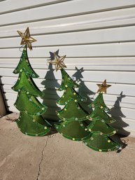 Set Of 3 Light Up Christmas Trees UNTESTED