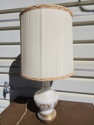Vintage Ceramic And Brass Table Top Lamp