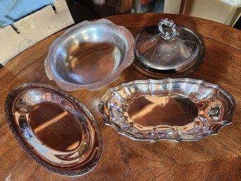 Misc Silver Toneplated Trays & Serving Dishes