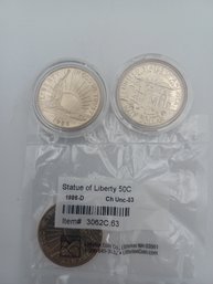 1986-D Statue Of Liberty Half Dollar Coins X 3