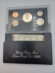 1993 United States Mint Proof Coin Silver Set COA