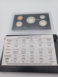 1992 United States Mint Proof Coin Silver Set COA