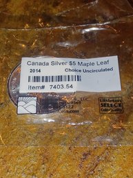 2014 Canada Silver $5 Maple Leaf Uncirculated