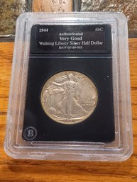 1944 Walking Liberty Silver Half Dollar Coin
