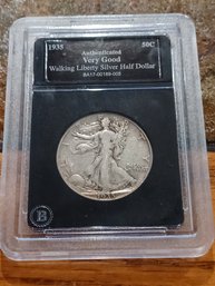 1935 Walking Liberty Silver Half Dollar Coin