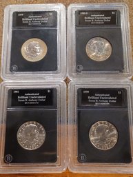 1979,1980-S,1981,1999 Susan B.Anthony Dollar Coins X4