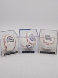 Darren Holmes, Eric Wedge, And Bryan Reker Autograph Baseballs