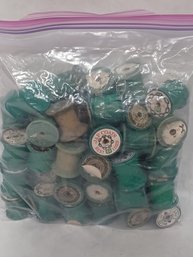 Green Wooden Thread Spools- Bag Full