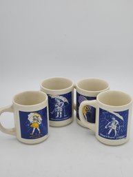 4 Morton Salt Mugs 1968