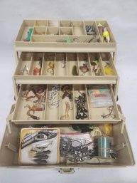 Tri Fold Tackle Box Full Of Fishing Stuff