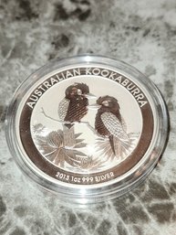 2013  1oz 999 Silver Australian Kookaburra Coin
