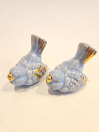 Blue And Gold Bird Salt And Pepper Shakers
