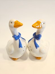 Geese With Blue Ties Salt And Pepper Shakers