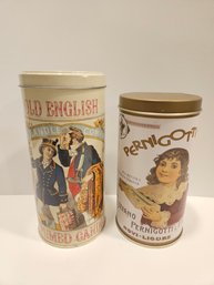 2 Vintage Tins Cans Canisters