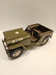 Vintage 1960's Tonka Toys Steel Army Jeep Truck